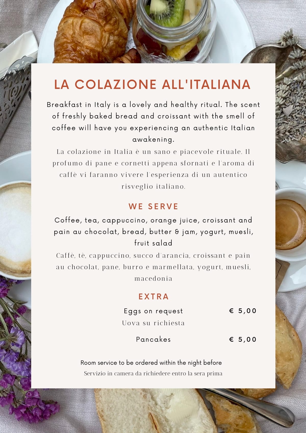 Breakfast Menu | Locanda Novecento